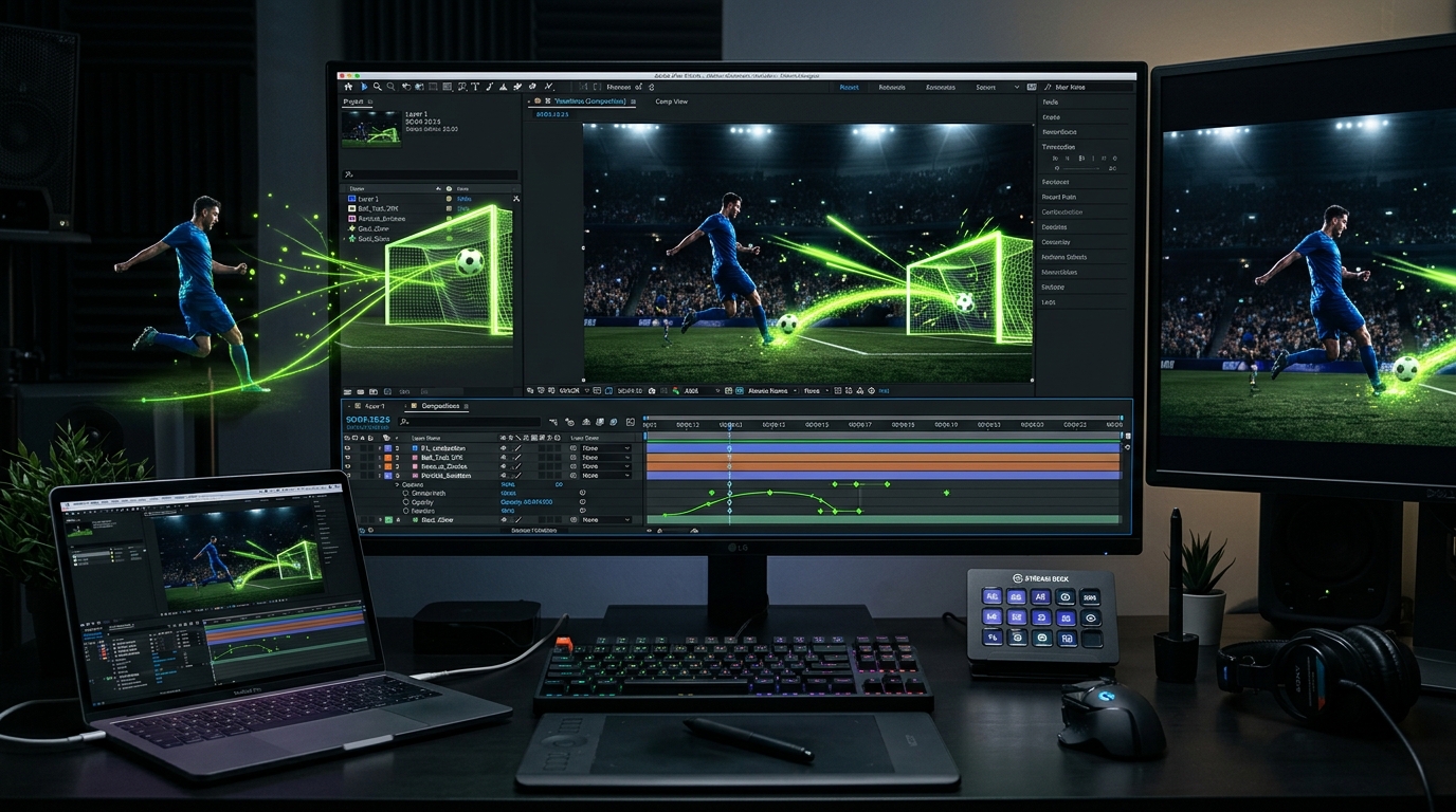 After Effects sports intro layout